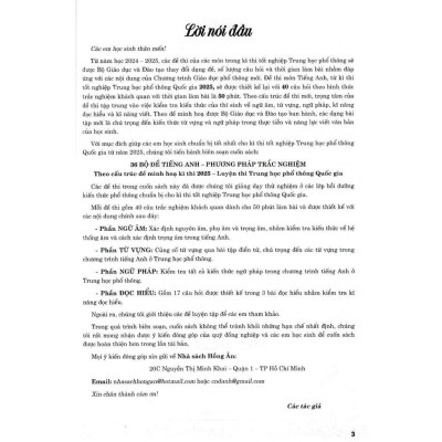 Sách - 36 Bộ Đề Tiếng Anh Theo Cấu Trúc Đề Minh Họa Kì Thi 2025 Luyện Thi THPT Quốc Gia Dùng Chung Cho Các Bộ Sgk Hiện Hành - Hồng Ân