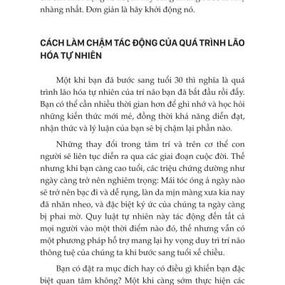 Trí Nhớ Minh Mẫn, Tư Duy Sắc Sảo - Các Chiến Lược Chống Lão Hóa Cho Bộ Não Của Bạn