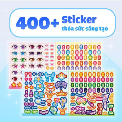 Sách - Tiệm Làm Nail - Công Chúa Biển Xanh - 400+ Stickers Dễ Thương -  Bóc Dán Sticker Cho Bé Gái - Megabook
