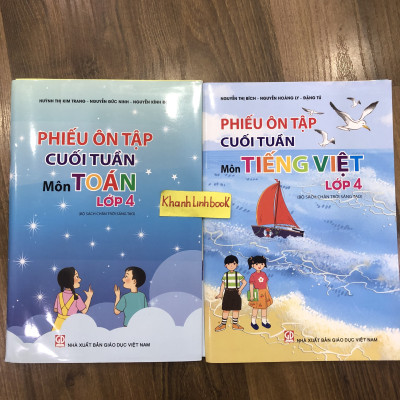 Sách - Combo phiếu ôn tập cuối tuần môn Toán + tiếng việt lớp 4 ( chân trời sáng tạo )