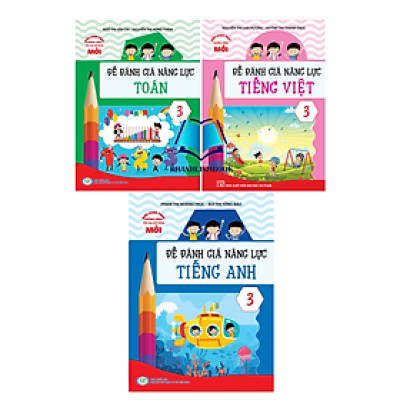 Sách - Combo Đề Đánh giá năng lực Toán + Tiếng Việt + Tiếng Anh 3 (KP)