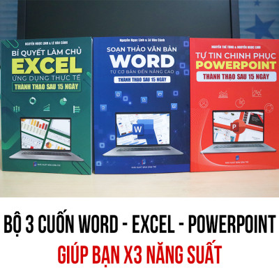 Sách Word - Excel - Powerpoint Bộ 3 Cuốn Tin Học Văn Phòng Từ Cơ Bản Đến Nâng Cao Có Kèm Video Hướng Dẫn + File Thực Hành, Tặng Kèm Sách 39 Thủ Thuật