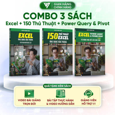 Combo 3 Sách Power Query & Power Pivot, 150 Thủ Thuật Và Excel Cơ Bản Đến Nâng Cao Kèm Video Khóa Học