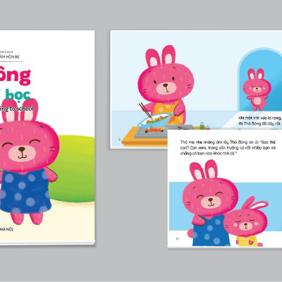 Full Set Ehon Kỹ Năng Sống Thỏ Bông- Phát Triển Tư Duy Tích Cực Cho Bé ( Song Ngữ Việt Anh) Bộ 10 Cuốn - Tặng Vòng Dâu May Mắn Cho Bé