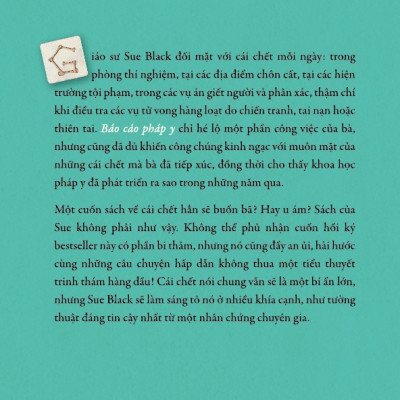 Sách - Báo cáo pháp y (Tái tại cuộc sống thông qua cái chết) (Sue Black) (Nhã Nam Official)