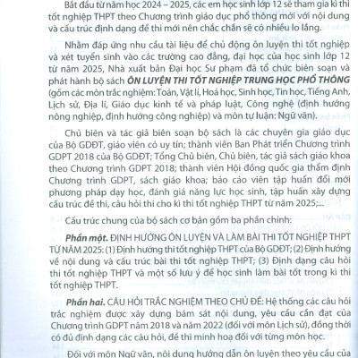 Ôn Luyện Trắc Nghiệm Thi Tốt Nghiệp Trung Học Phổ Thông (năm 2025) Môn Tiếng Anh - Cao Thị Thu Giang chủ biên, Bùi Thuỳ Anh, Lê Thị Kim Anh, Nguyễn Thị Nhàn, Bùi Thị Bích Thuỷ…