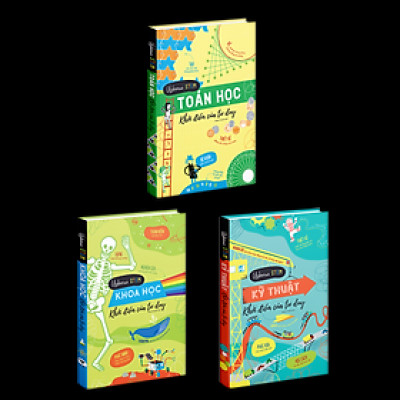Sách khởi điểm của tư duy toán học kỹ thuật khoa học sách phát triển tư duy cho trẻ 5 - 10 tuổi usborne stem bộ 3 cuốn Á Châu books
