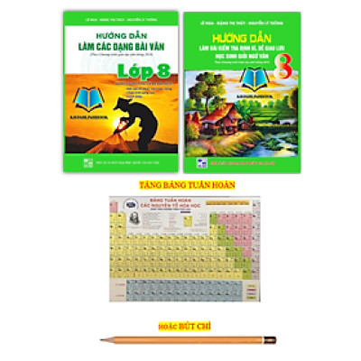 Sách - Combo 2 cuốn Hướng dẫn làm bài kiểm tra định kì + Hướng dẫn làm các dạng bài văn lớp 8