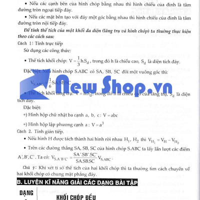 Trọng Tâm Kiến Thức Và Phương Pháp Giải Toán Hình Học Không Gian 