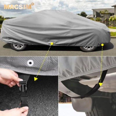 Bạt phủ ô tô chất liệu vải không dệt 3 lớp cao cấp thương hiệu MACSIM cho xe ô tô MG HS - màu ghi