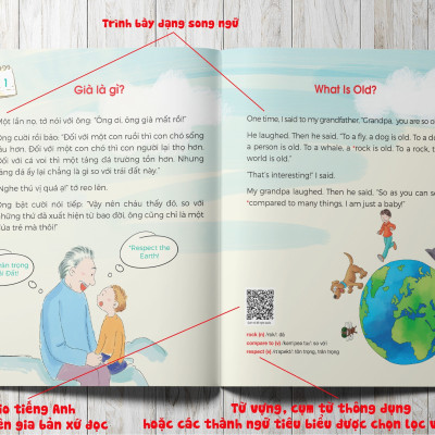 One Story A Day - Sách song ngữ cho bé, 12 cuốn truyện - 365 câu chuyện phát triển trí tuệ và nuôi dưỡng tâm hồn - Tặng kèm file nghe & note từng vựng