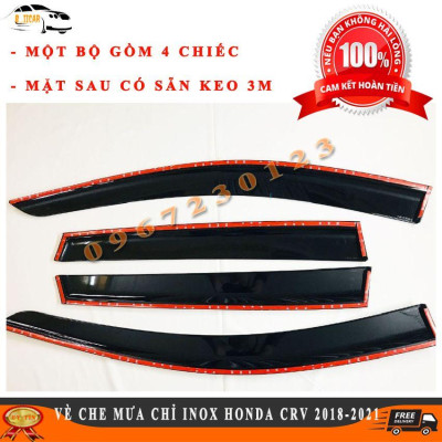Vè Che Mưa Chỉ Inox Cao Cấp Honda CRV 2018-2021 Bóng Loáng