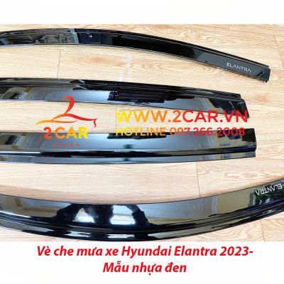 Vè che mưa xe Huyndai Elantra 2016 2017 2018 2019 2020 2021 2022 2023 - mẫu nhựa đen, Giá 1 bộ