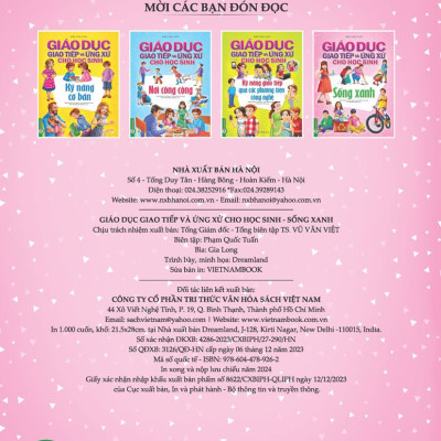 Combo Giáo Dục Giao Tiếp Và Ứng Xử Cho Học Sinh (4 Quyển): Kỹ Năng Cơ Bản + Kỹ Năng Giao Tiếp Qua Các Phương Tiện Công Nghệ + Nơi Công Cộng + Sống Xanh