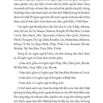 Nhật Ký Trong Tù Bằng Tiếng Nước Ngoài