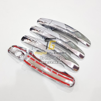 Bộ ốp tay nắm cửa và hõm cửa xe Ford Ranger Raptor 2021 mạ Crom