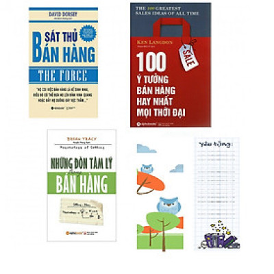 Combo sát thủ bán hàng+100 ý tưởng bán hàng hay nhất mọi thời đại+những đòn tâm lý trong bán hàng(bản đặc biệt tặng kèm bookmark AHA)
