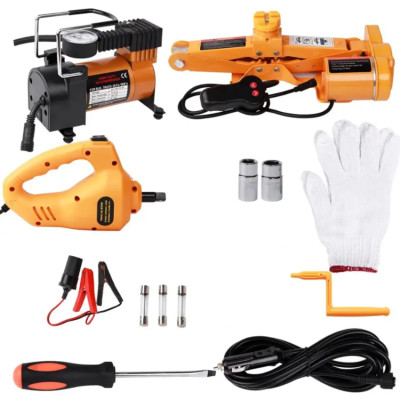Bộ nâng kích gầm điện, kiêm máy bơm lốp và máy siết ốc ô tô đa năng 3 trong 1 ROGTZ TY-EJ06