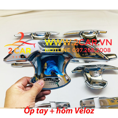 Ốp Tay nắm, Hõm Cửa Xe TOYOTA VELOZ 2022 2023 Mạ Crom cao cấp
