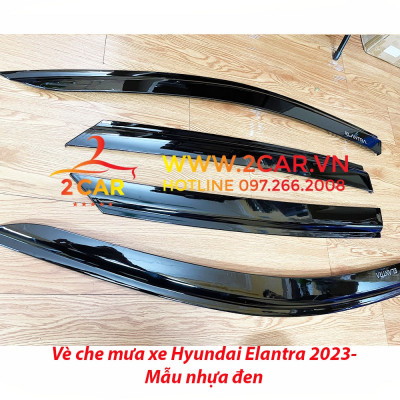 Vè che mưa xe Huyndai Elantra 2016 2017 2018 2019 2020 2021 2022 2023 - mẫu nhựa đen, Giá 1 bộ