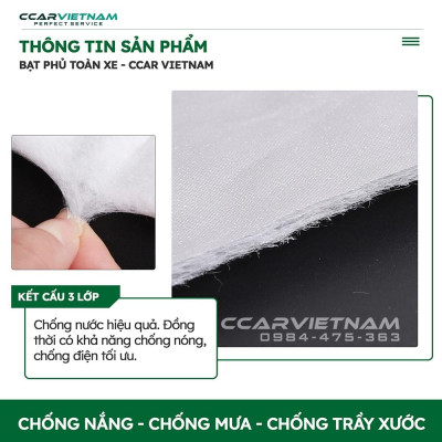 [Vải Dù Oxford] Bạt Phủ Xe Ô Tô 4, 5 Chỗ, 7 Chỗ Cách Nhiệt Che Nắng Mưa - Bạt Trùm Xe Hơi CCAR Cao Cấp - Ccar Vietnam