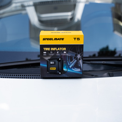 Bơm Lốp Ô Tô Mini STEELMATE T5 – Bơm Nhanh, Tự Động Ngắt, Hiển Thị Áp Suất Kỹ Thuật Số, Bảo Hành 2 Năm