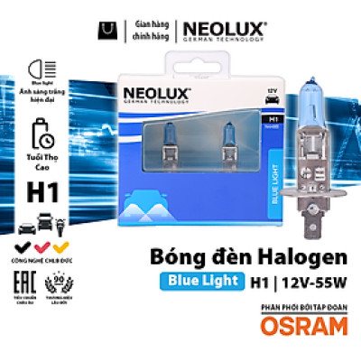 Combo 2 Bóng Đèn Halogen Blue Light OSRAM NEOLUX Dùng Cho Xe Ô Tô Xe Máy Chân H1 H4 H7 H11 - Nhập Khẩu Chính Hãng