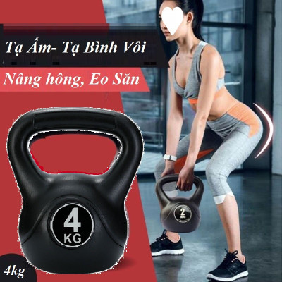 Tạ Bình Vôi 6KG, Tạ Quai Xách Vỏ Nhựa PE Bọc Bê Tông Chống Ồn Dành Cho Nam Nữ