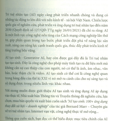 AI Tạo Sinh: 100+ Ứng Dụng Thay Đổi Xã Hội - Kinh Doanh 