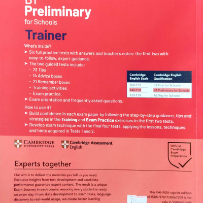 B1 Preliminary for Schools Trainer 1 for the Revised 2020 Exam Six Practice test With Answers and Teacher