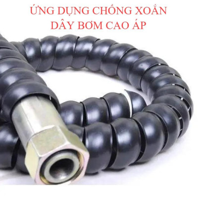 Lò xo nhựa PE Bọc bảo vệ dây rửa xe cao áp, bọc dây cáp xoắn ruột gà, bọc dây điện phi 8/10/16/22 mm