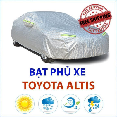 Bạt che phủ xe ô tô 5 chỗ Toyota Corolla Altis chống nắng mưa bụi bẩn, bạt trùm xe hơi vải dù 3 lớp chống nóng 
