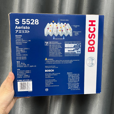 Lọc Điều Hòa Loại Tiêu Chuẩn BOSCH Ariesto S5528 Cho Xe Kia Carens, Cerato, Soluto, Sportage, Hyundai Accent, Tucson,../
