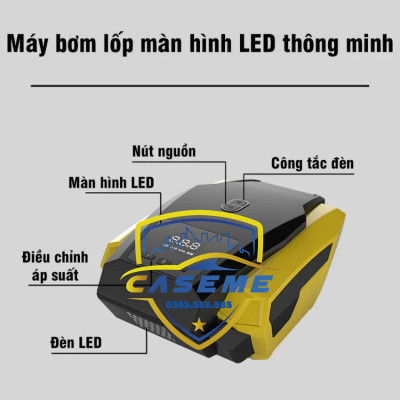 Bơm Lốp Ô Tô Điện Tử Tự Ngắt TANGDi Mã 1011 - 12V, 60W, Có Đèn Pin LED, Bảo Hành 12 Tháng - Hàng Chính Hãng