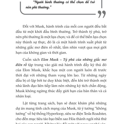 Sách - Những Bộ Óc Tỷ Đô - Elon Musk - Tỷ Phú Của Những Giấc Mơ Điên Rồ