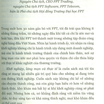 Khởi Nghiệp Lãng Mạn Và Thực Tế - Từ Những Câu Chuyện Thực Tế Đến Những Nguyên Lý Cơ Bản Của Khởi Nghiệp, Của Lãnh Đạo Và Quản Trị Doanh Nghiệp 