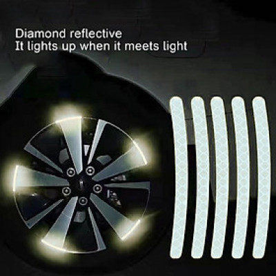 Set 10 Miếng Dán Phản Quang Ban Đêm Trang Trí Viền Bánh Xe Hơi cảnh báo an toàn cánh cửa cho xe hơi xe máy ô tô
