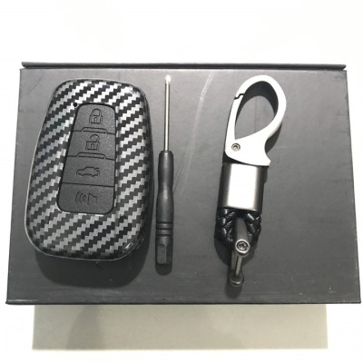 Bao chìa khóa, bọc chìa khóa, ốp chìa khóa vân carbon cho xe Toyota Cross 2020- 2023 chìa 3 nút, 4 nút - Có kèm móc khóa