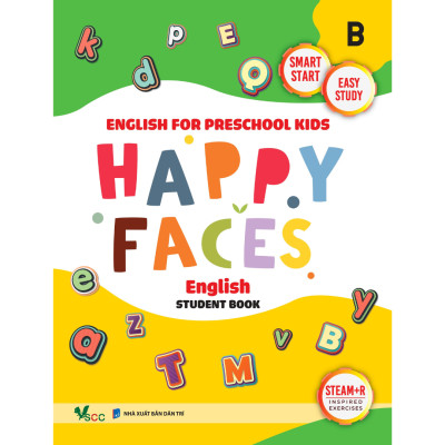 Sách Tiếng Anh mẫu giáo cho trẻ từ 4 đến 5 tuổi Happy Faces Level B (bộ 3 môn)