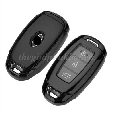 Ốp silicon màu bảo vệ chìa khóa cho xe Hyundai Accent, Hyundai Kona, Hyundai Santafe 2019…kèm móc đeo INOX