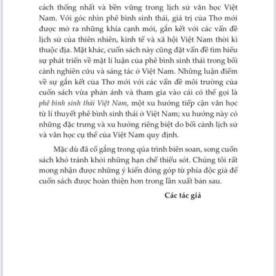 Phê Bình Sinh Thái Ở Việt Nam: Vạn vật, thiên tai và lịch sử trong thơ mới Việt Nam