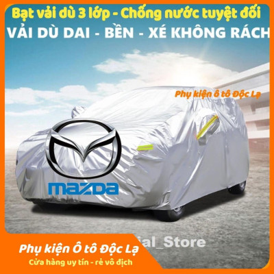 Bạt Phủ Ô Tô Vải Dù Mazda 2, Mazda 3, Mazda 6, CX5, CX8, CX9, BT50 chống nóng, chống nước, có phản quang