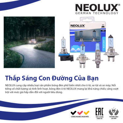 Combo 2 Bóng Đèn Halogen Blue Light OSRAM NEOLUX Dùng Cho Xe Ô Tô Xe Máy Chân H1 H4 H7 H11 - Nhập Khẩu Chính Hãng