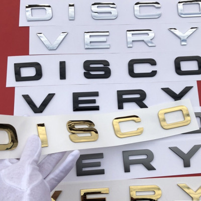 Decal Tem Chữ Discovery 3D Dán Trang Trí Ô Tô Màu Vàng AZONE