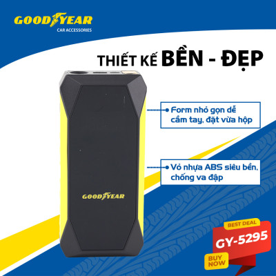 Bộ Kích Bình Cho Xe Hơi 500A GOODYEAR GY-5295 Đa Chức Năng Sạc Dự Phòng 10000mAh Đèn LED Khẩn Cấp - Nhập Khẩu Chính Hãng
