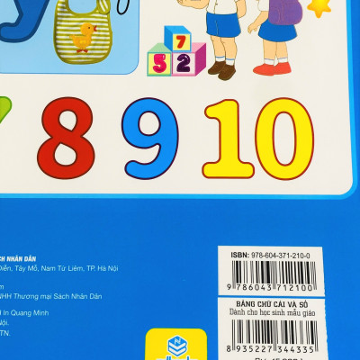 Sách - Combo 5 tờ Tranh Bảng Chữ Cái Và Số (có nẹp) - ndbooks