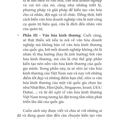 Quản Trị Bằng Văn Hóa - Cách Thức Kiến Tạo Và Tái Tạo Văn Hóa Tổ Chức