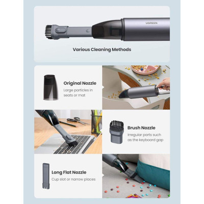 Ugreen UG80645CD236TK 5500Pa 85W pin 2000mAh Lithium Máy hút bụi ô tô di động công suất cao - HÀNG CHÍNH HÃNG