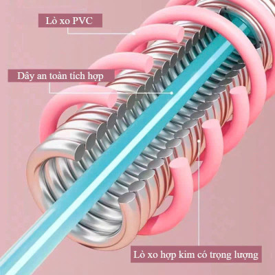 Vòng Lắc Eo Lò Xo Thép Bọc Nhựa Mềm – Giảm Mỡ Bụng, Eo Thon Nhanh, An Toàn Tại Nhà - HÀNG CHÍNH HÃNG MINIIN