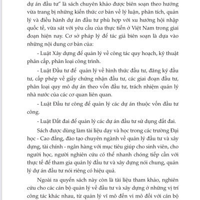 Lập, thẩm định phê duyệt, quản lý & điều hành dự án đầu tư xây dựng (Tái bản lần thứ 1, có sửa chữa bổ sung)